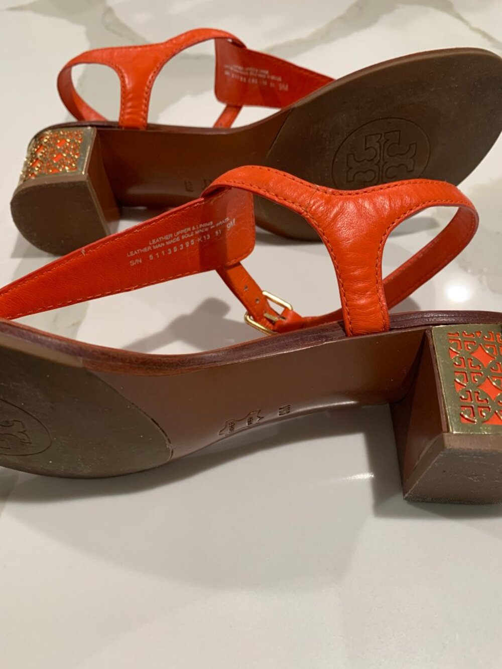 Tory Burch Audra Sandals in Tiger Lily - Picture 7 of 8
